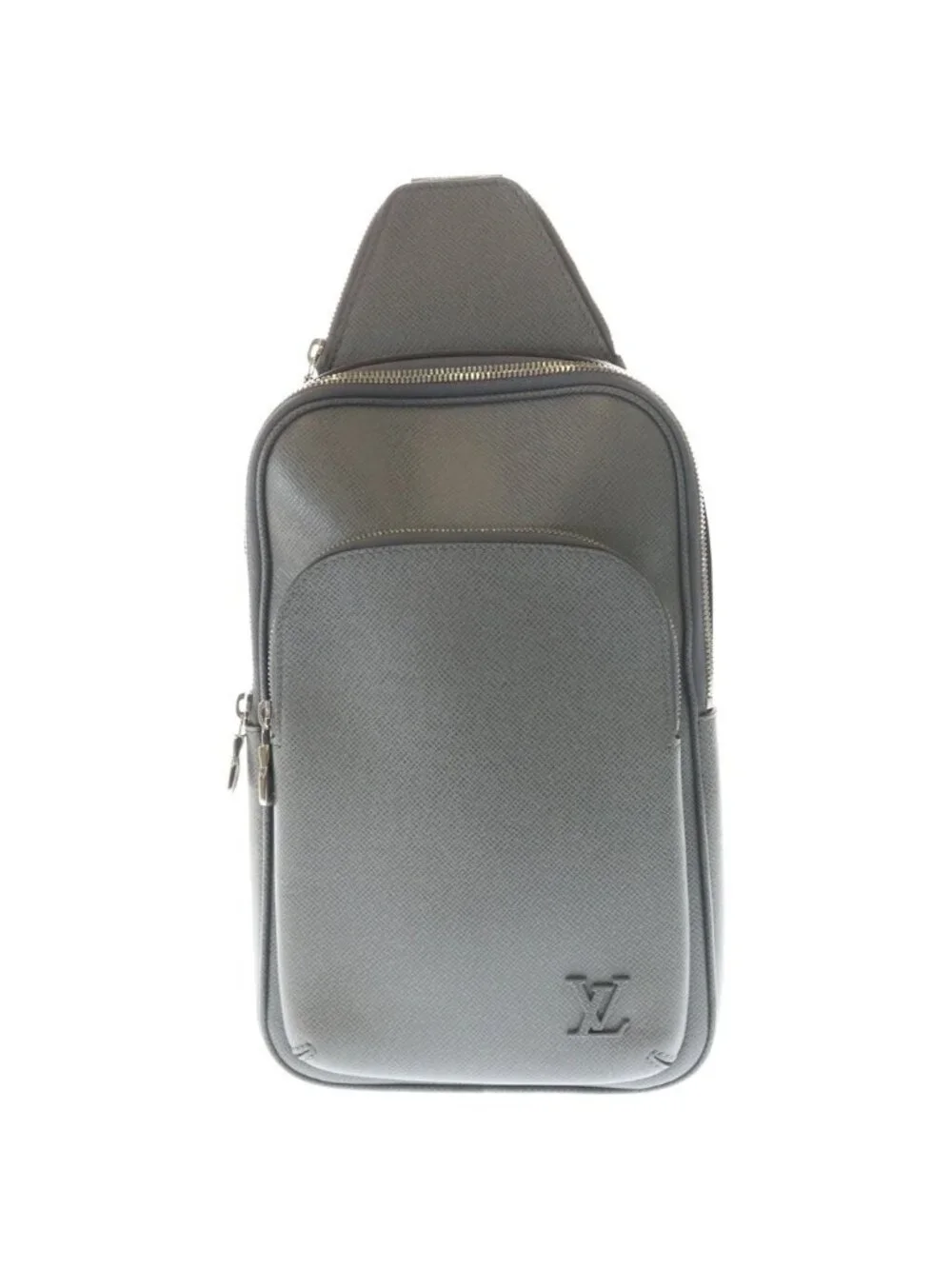 Louis Vuitton Taiga Avenue Sling Bag Gray Shoulder Leather Silver